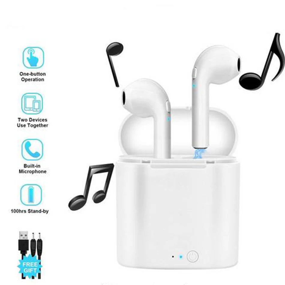 Беспроводные мини наушники i7s TWS i9s Bluetooth стереонаушники гарнитура с зарядным