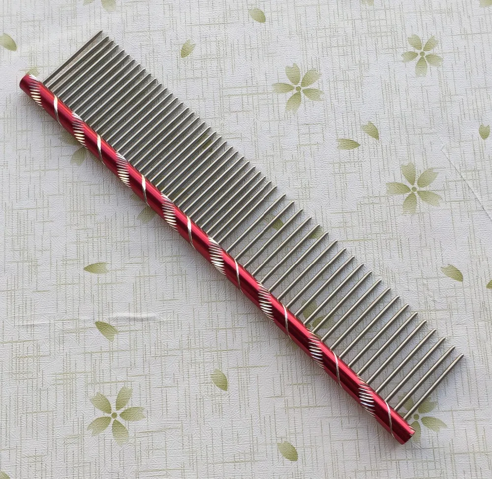 16 см Раскрашенная парикмахерская расческа для домашних животных из нержавеющей