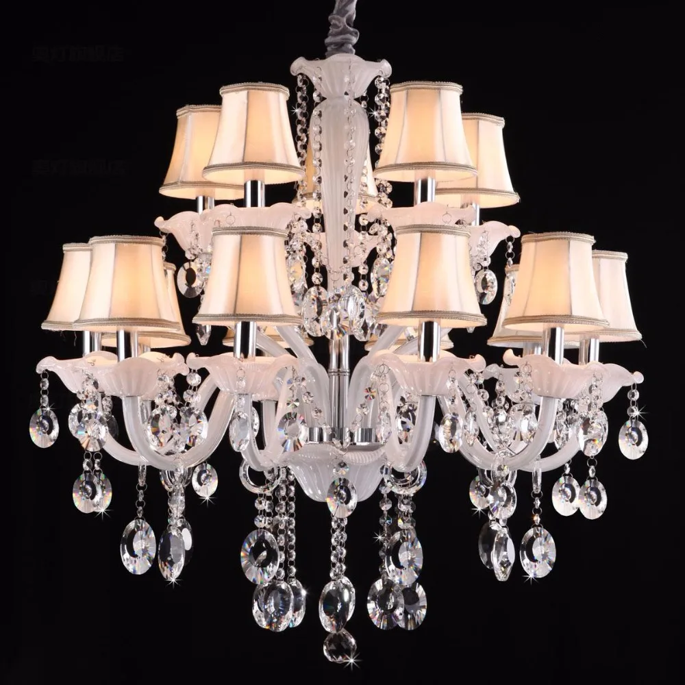Римский стиль большая белая свеча люстра 15 огней большие винтажные хрустальные