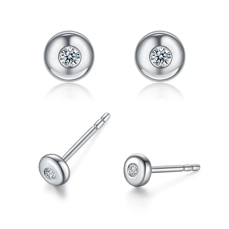 ZOCAI Новый Дизайн волновой точки Earrings 0 02 CT сертифицированных сережки с настоящим