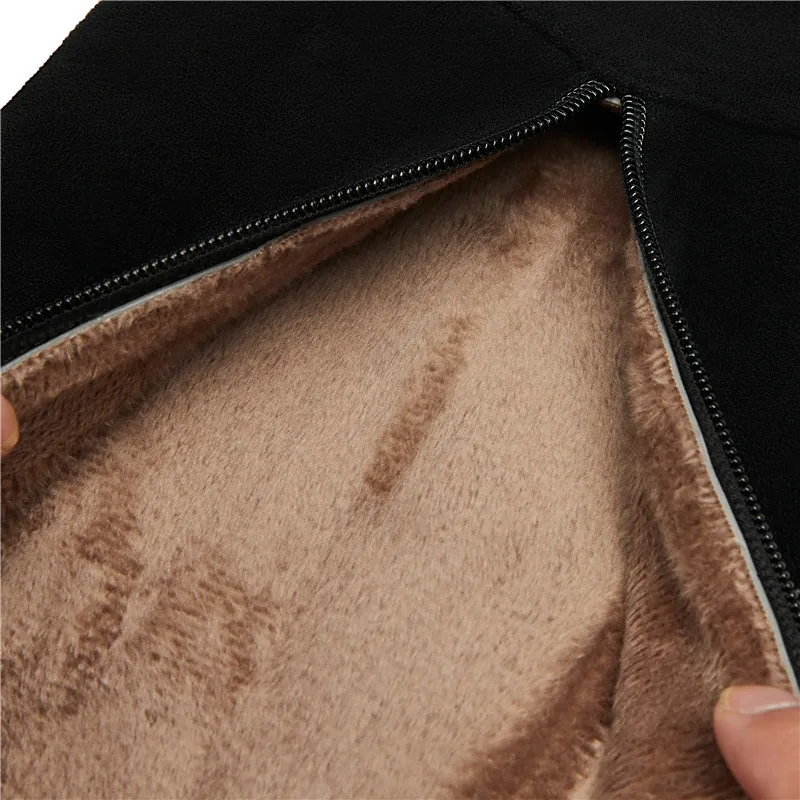 

ASUMER 2020 new autumn winter boots for women round toe wedges shoes suede leather boots zip over the knee boots women big size