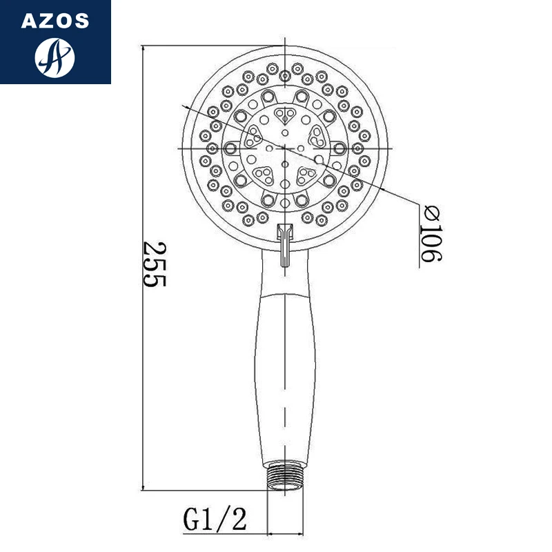 Azos душевой стержень из латуни хромированный подъемный и осенний одинарный
