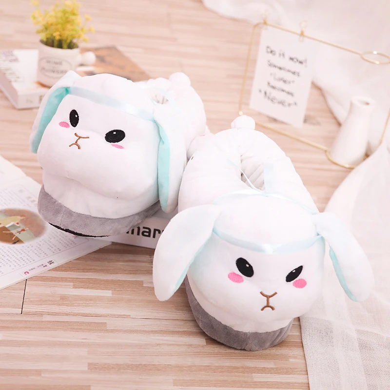 Women's Slippers Warm Winter Animal Prints Flock Cute House Slippers Short Plush Fur Slides for women