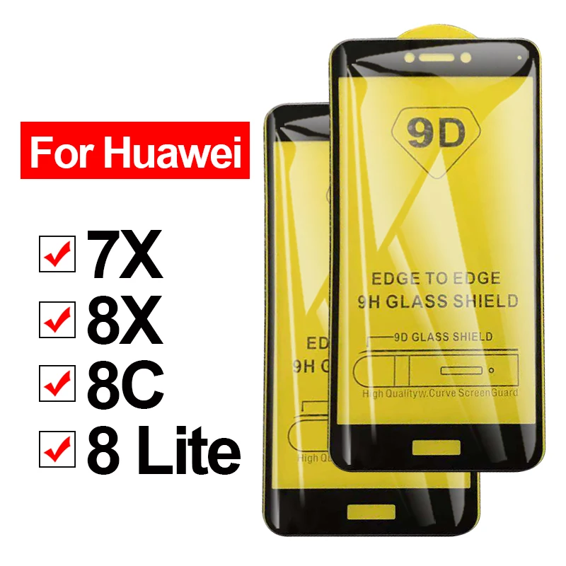 Protective glass honor 7x on for huawei 8x tempered 8 lite x8 screen protector 8c 7 x c hauwei honer honor8x honor7x 8lite light | Мобильные