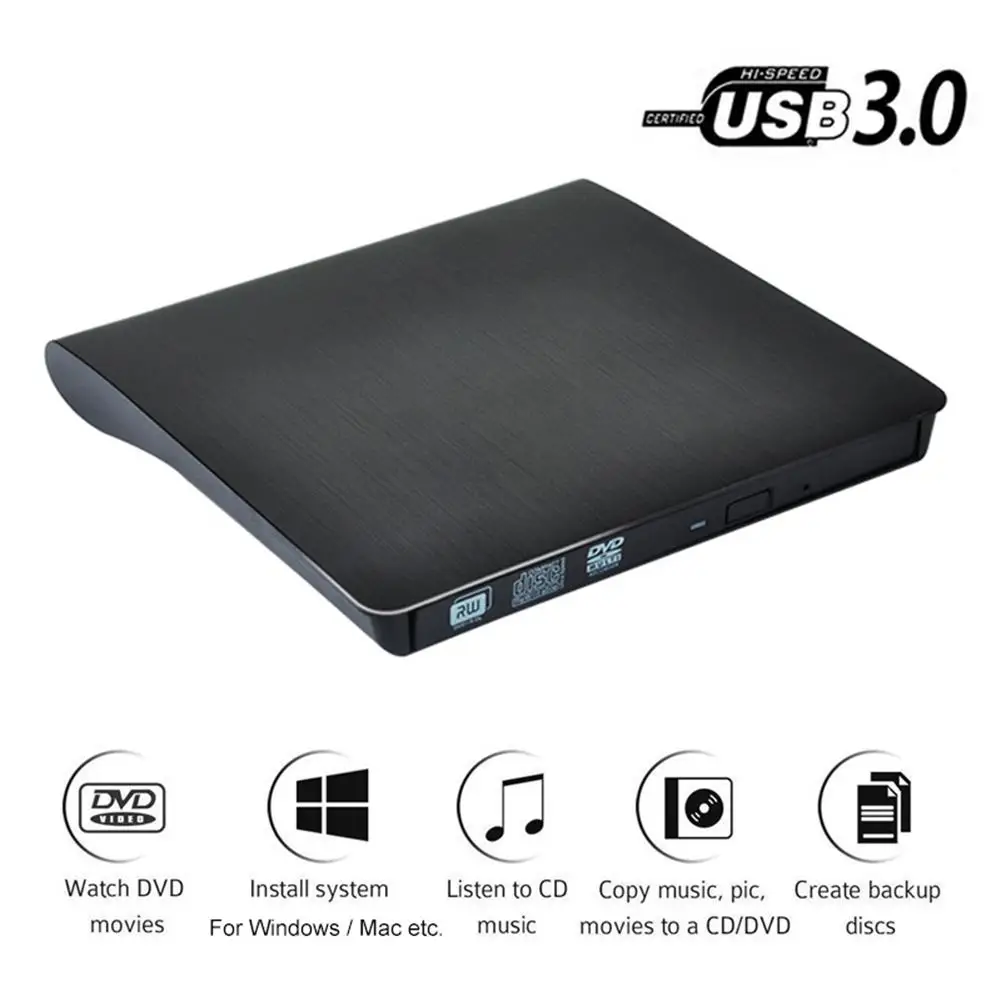 Внешний мобильный универсальный USB3.0 DVD CD rom плеер оптический драйвер для ПК ноутбук компьютер