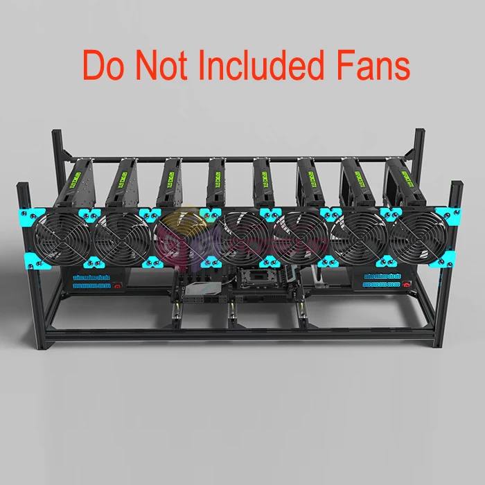 Новинка 8 GPU алюминиевый Штабелируемый чехол с открытым воздухом для майнинга