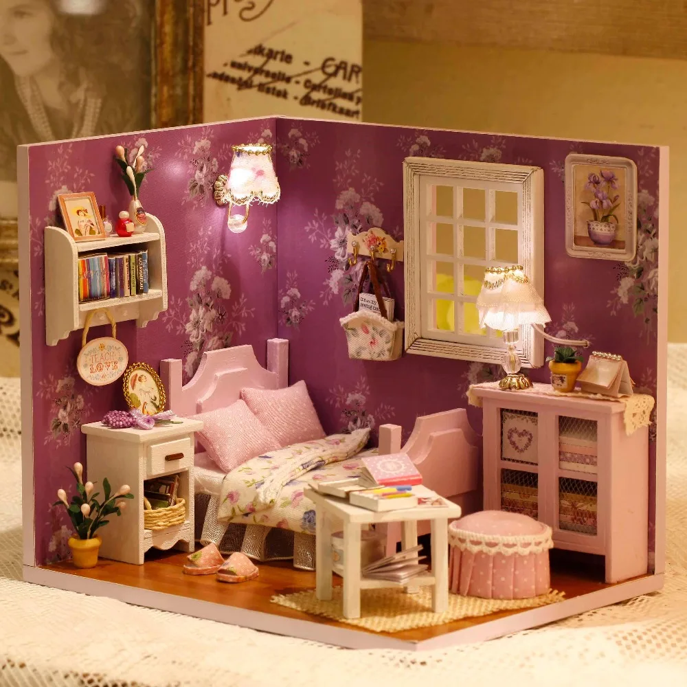 Изящные собранные DIY светодиодные модели домика статуэтки Artware домашний декор