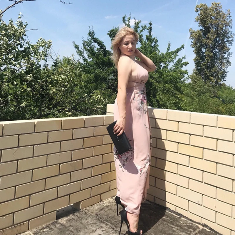 Lily Rosie девушка сексуальный сплит красный принт Бохо женские комбинезоны летние