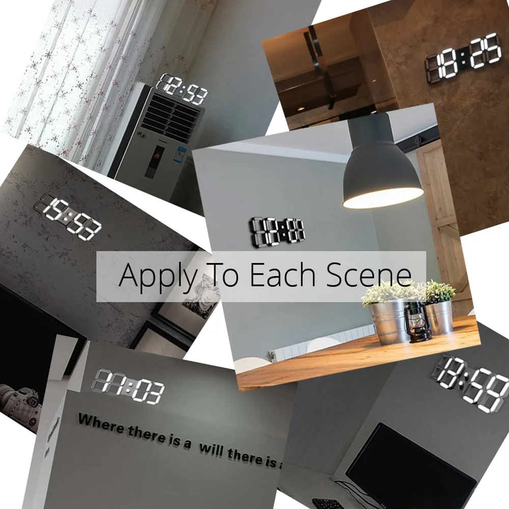 3D светодиодный настенные часы современный цифровой будильник с отображением