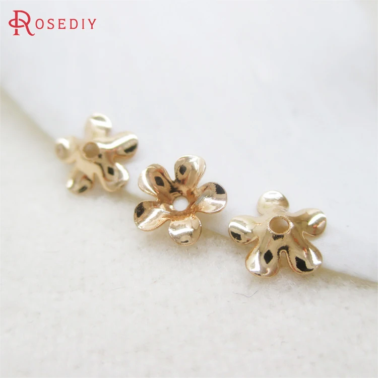 

20PCS 7MM 24K Champagne Gold Color Plated Brass Beads Caps High Quality Diy Jewelry Findings Accessories Wholesale