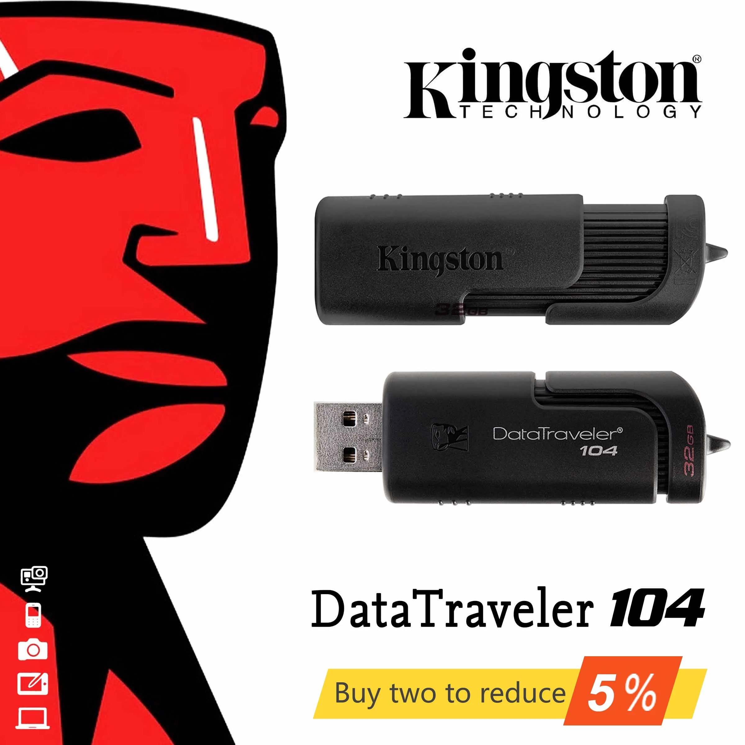 USB флеш накопитель Kingston DT104 оригинальный 16 ГБ 32 персонализированный U диск 64