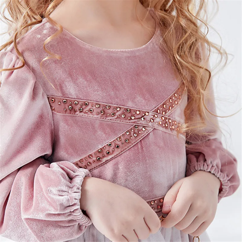 Girl Velvet Dress Spring and Autumn Child 2019 New Baby Princess | Детская одежда и обувь