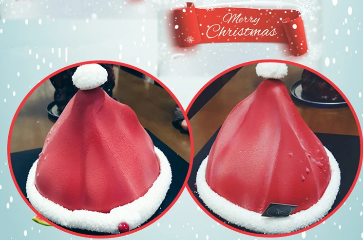 Big Size Christmas Hat Silicone Mold Making Cake Decorating Tools Bakeware French Dessert Mousse Cupcake | Дом и сад