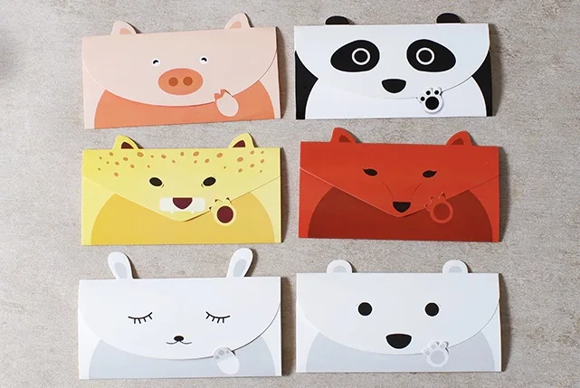 Милые животные день рождения карта панда подарок конверт для поздравительной