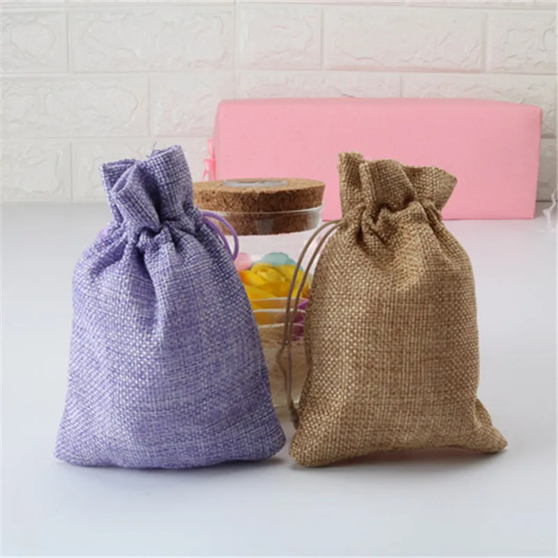 Сумки для ювелирных изделий Джутовая сумка на шнурке Упаковка из бисера