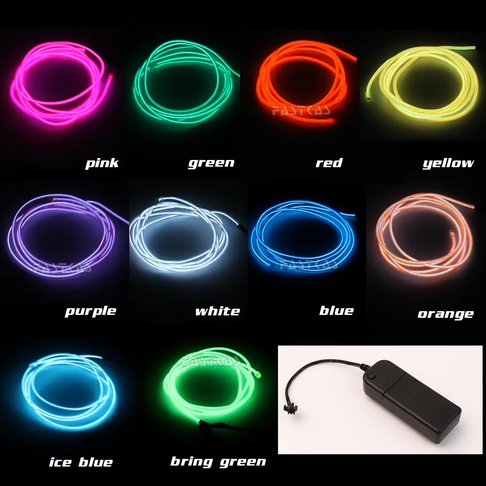 

Universal 10 Colors Car Styling Flexible Neon Light EL Wire Rope Car Decoration Strip with Controller 1m/2m/3m/4m/5m for Choice