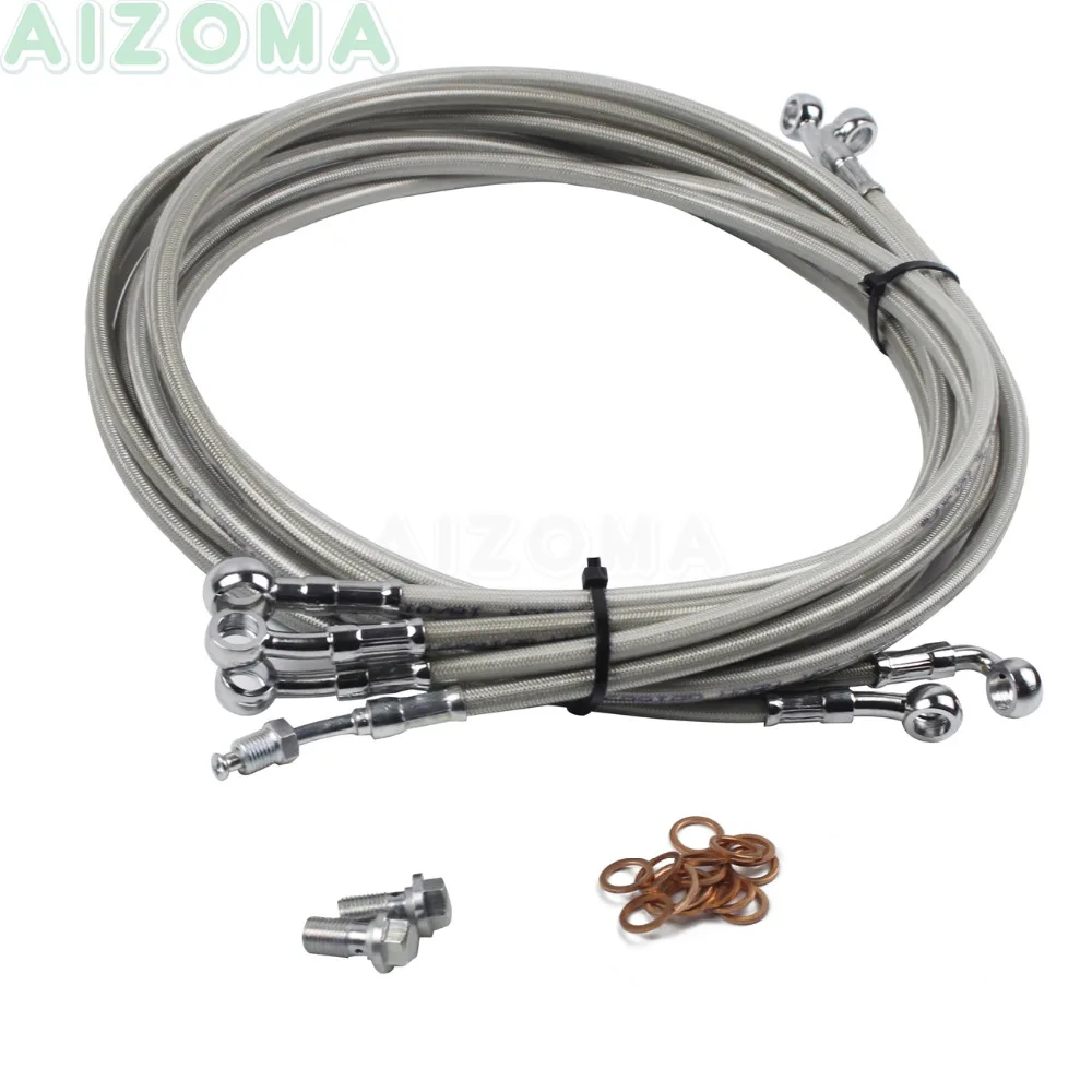 1" 15" 1" мотоцикл хром полный Ape вешалка кабели тормозные линии наборы для Harley Touring руль ABS модели