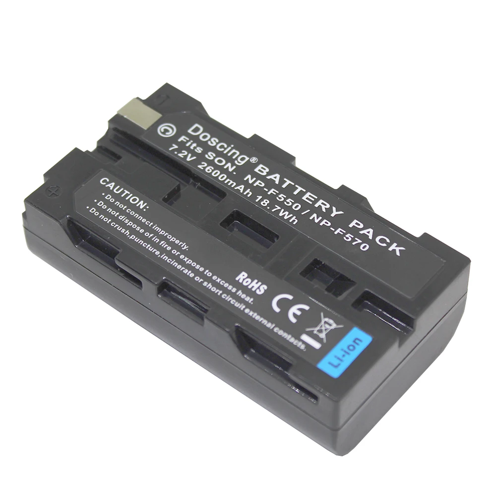 2 шт./лот 7 V 2600mAh NP-F550 NP F550 NPF550 сменный литий-ионный аккумулятор для Sony NP-F330 NP-F530 NP-F570