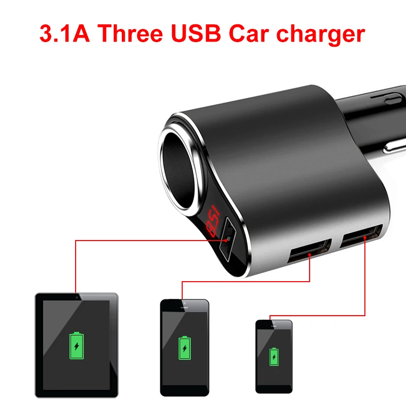 Быстрая зарядка 5 В 3 1 А порта USB автомобильное зарядное устройство для iPhone Samsung 12 24
