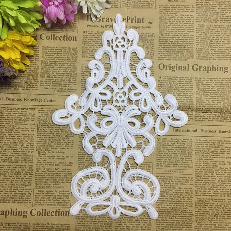 Fadesen 18*27CM Handmade three dimensional flower pin bead lace to bride wedding dress DIY decorative accessories | Дом и сад
