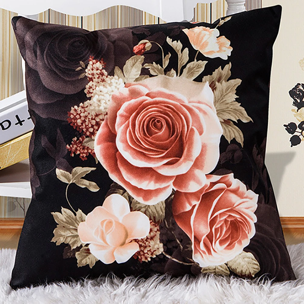 Printing Dyeing Peony Soft Throw Pillow Case Cushion Cover Sofa Bed Home Decor | Дом и сад