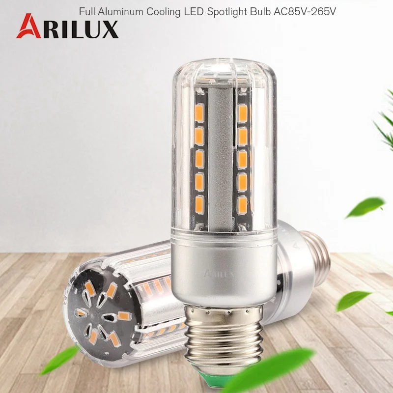 Светодиодная лампа ARILUX E27 E14 5 7 9 12 15 20 25 5736 SMD алюминиевая без мерцания кукуруза 85 265