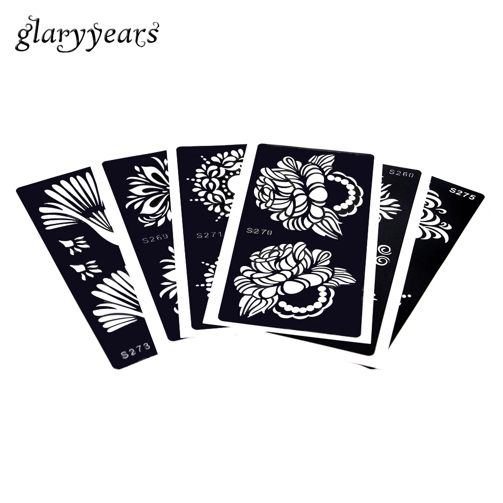 6 шт. водонепроницаемые трафареты для татуировок в виде павлина|stencil bga|gifts for new