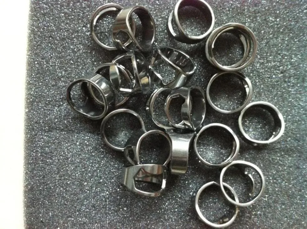 

Personalized logo is free 300pcs/lot Stainless Steel Beer Bar Tool Finger Ring Bottle Opener