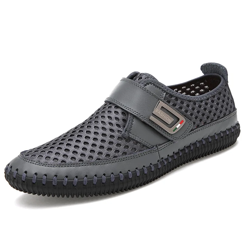 BACKCAMEL Men's New Mesh Shoes Breathable Wild Leather Hand-pulled Casual Flat Comfort Footwear Size 38-44 Top | Обувь