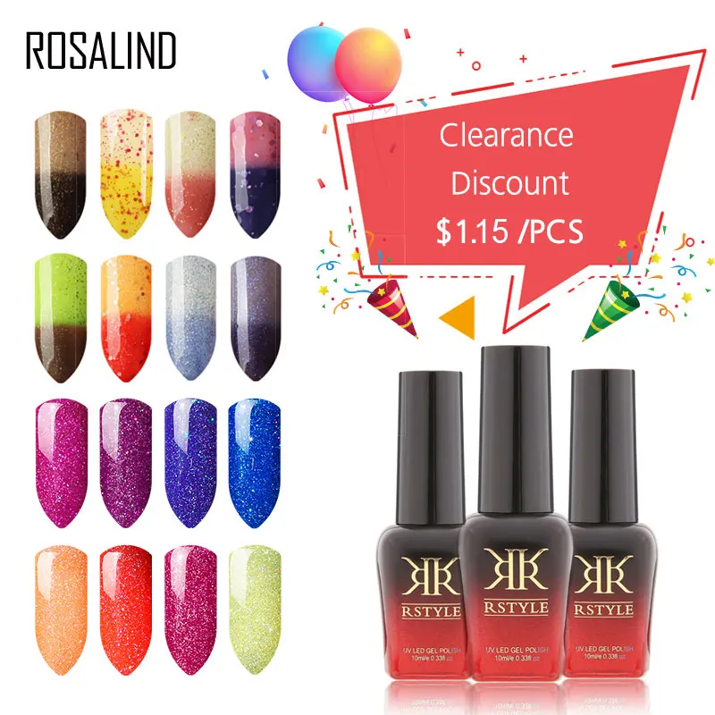 ! Распродажа скидка! Розалинд гель лаки Температура Цвет Радуга лак для ногтей УФ