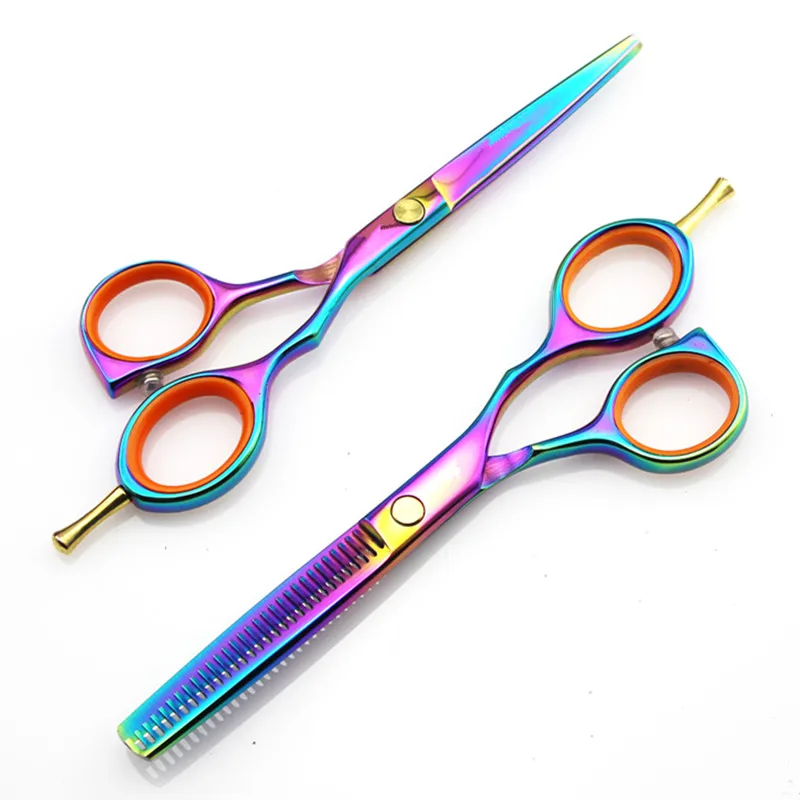 

professional japan 440c 5.5 inch Color hair scissors cutting barber makas scisors haircut thinning shears hairdressing scissors