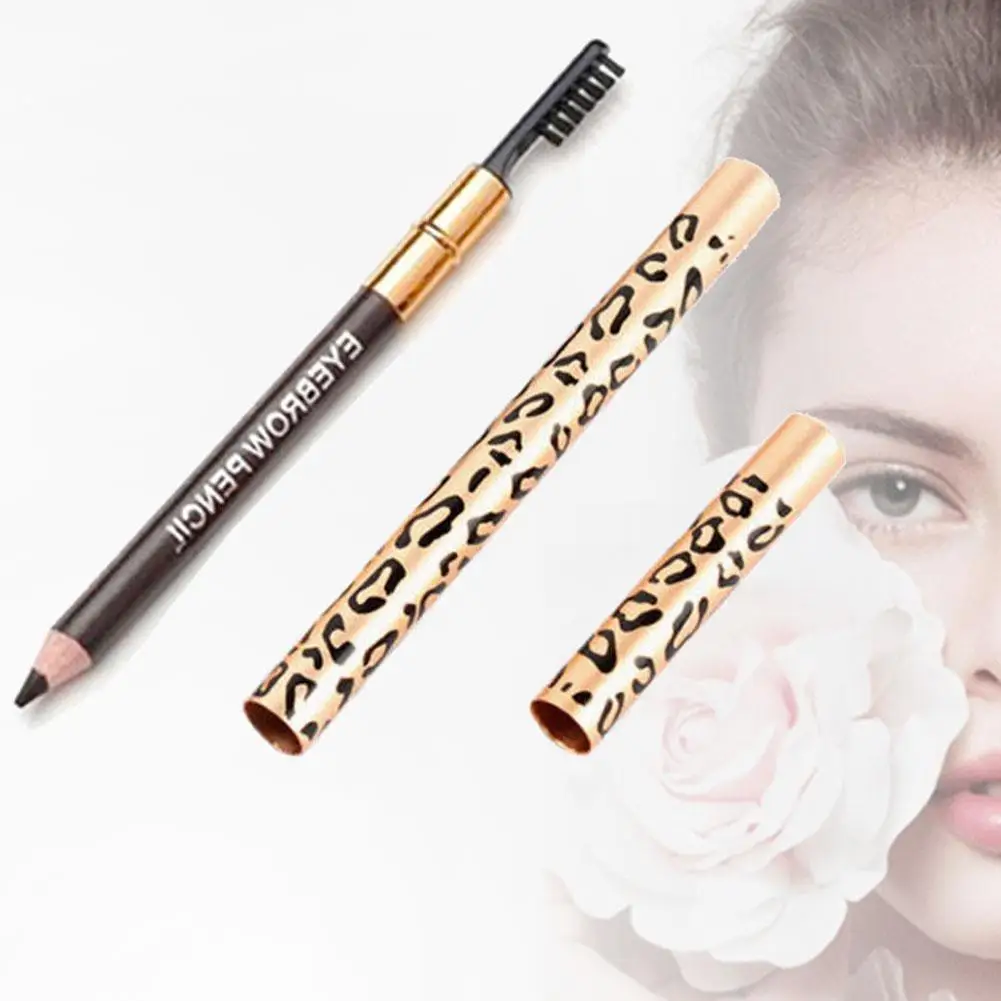 1 шт. Леопардовый женский карандаш для бровей водонепроницаемый черный глаз