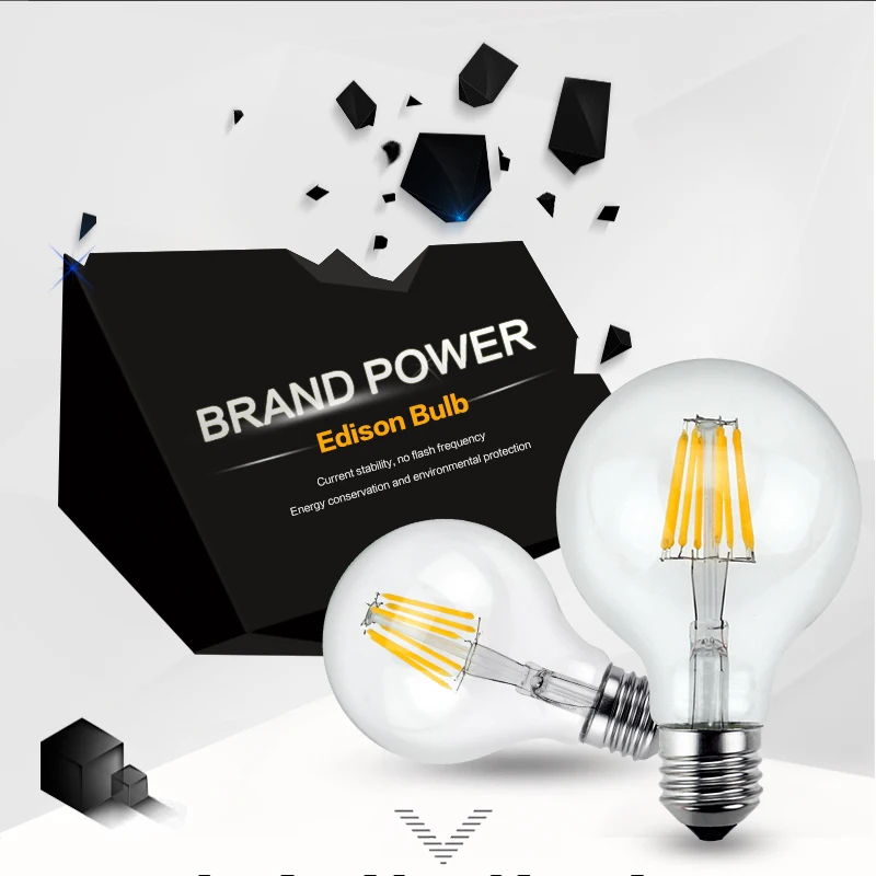 Светодиодная лампа Эдисона E27 220V A60 G45 G80 G95 240V антикварная ретро винтажная 2W 4W 6W 8W