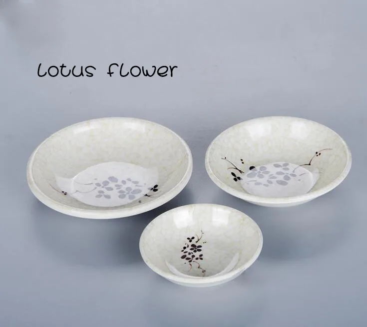 Белый цветок Меламиновый погружающийся соус заправка блюдо горячий горшок