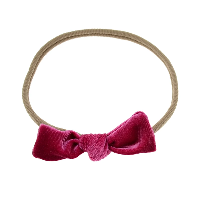 Прекрасный девочка бархат лук эластичный нейлон повязка на голову головные