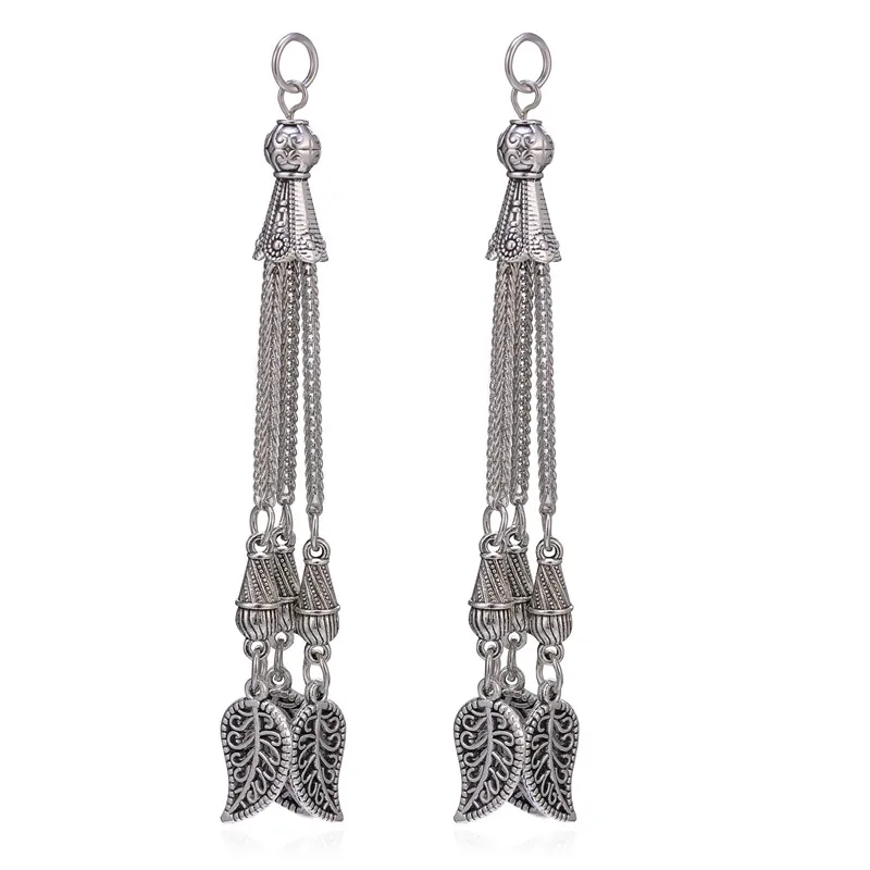 Ancient silver 1 пара/2 шт сплав цинка классический кисточкой амулеты Древний серебряный кулон для женщин серьги ожерелье DIY для изготовления украшений вручную - Окраска металла: Ancient silver