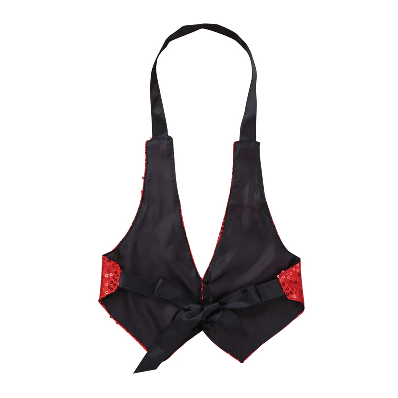 Детский Блестящий жилет IIXPIN в стиле хип хоп с лямкой на шее и блестками топы