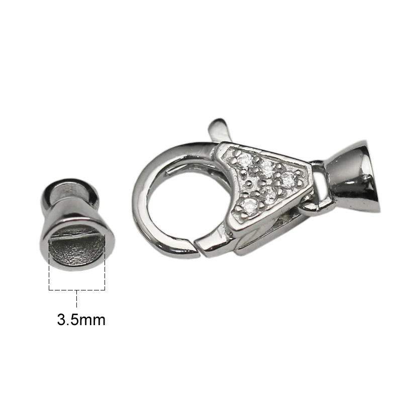 20x10mm Beadsnice Твердые 925 пробы серебро Омаров застежка CZ проложить большая застежка с двумя концевыми колпачками для изготовления браслета ID35676 - Цвет: 20x10mm