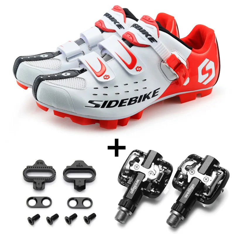 Sidebike MTB обувь для велоспорта Спортивная профессиональная обувь для велоспорта и наборы педалей, включая MTB педали - Цвет: WE shoes and pedals