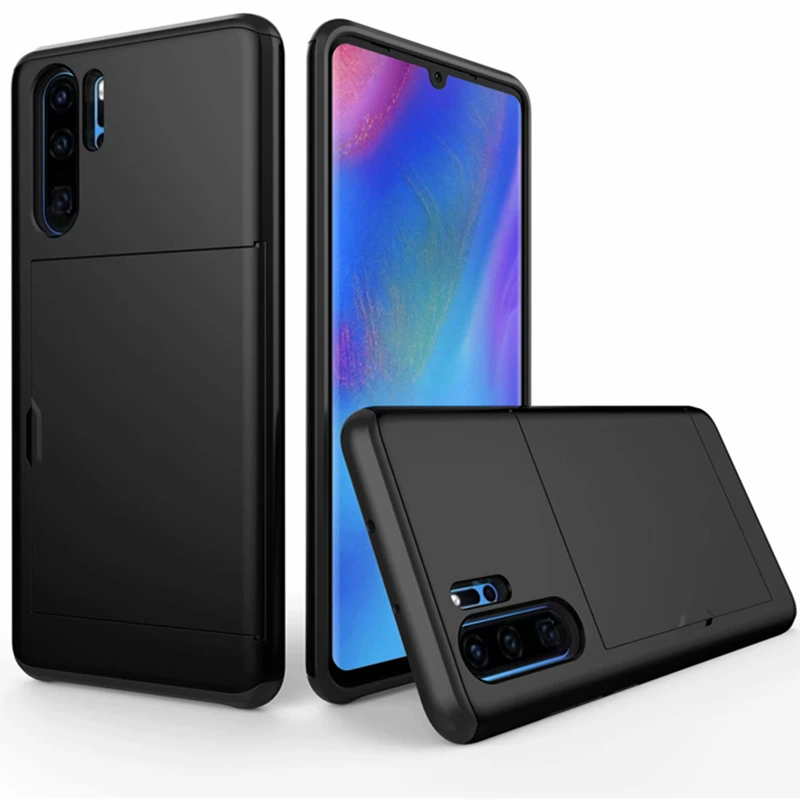 Деловой чехол для Huawei P30 Pro гибридный жесткий бумажник с отделением карт