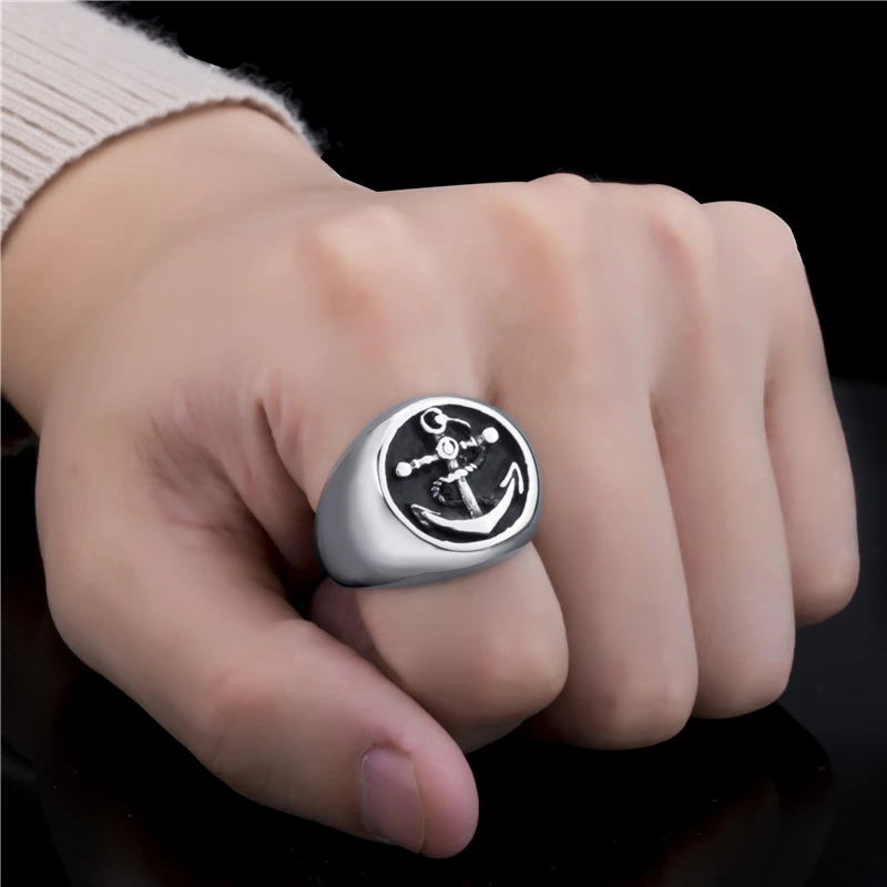 Для Мужчин's Кольца из нержавейки пират Якорь Морской матросский оптовая