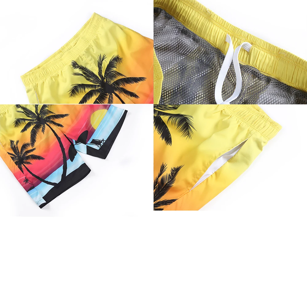Хит 2019 мужские пляжные шорты купальник пейзаж Летние плавки для водных видов