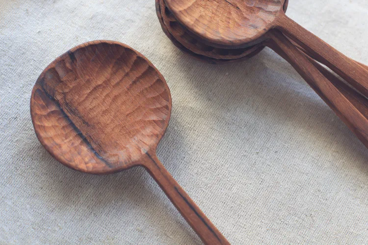 Настоящая ручная работа оригинальная большая кухонная ложка для супа