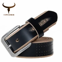 cowather 2021 high quality cow genuine leather luxury strap male belts for men new fashion style pin buckle free shipping