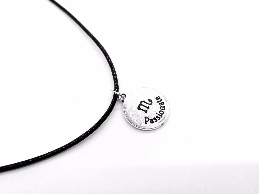 30PCS Zodiac Scorpio Necklace Signs 12 Constellation Rope Horoscope Disc Passionate Scorpion Pendant Leather Necklaces - купить по