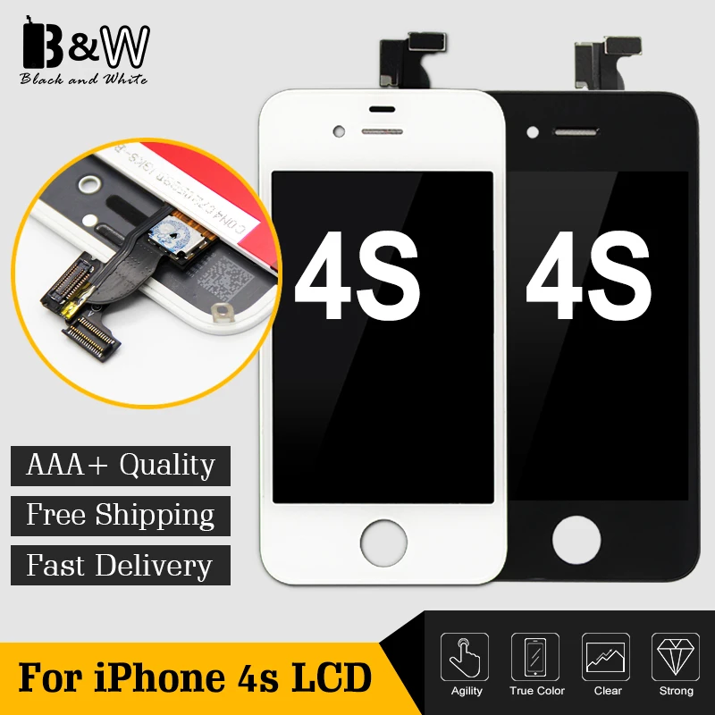 20 шт./лот 100% тест перед отправкой запчасть для ЖК дисплея iPhone 4s монитор с