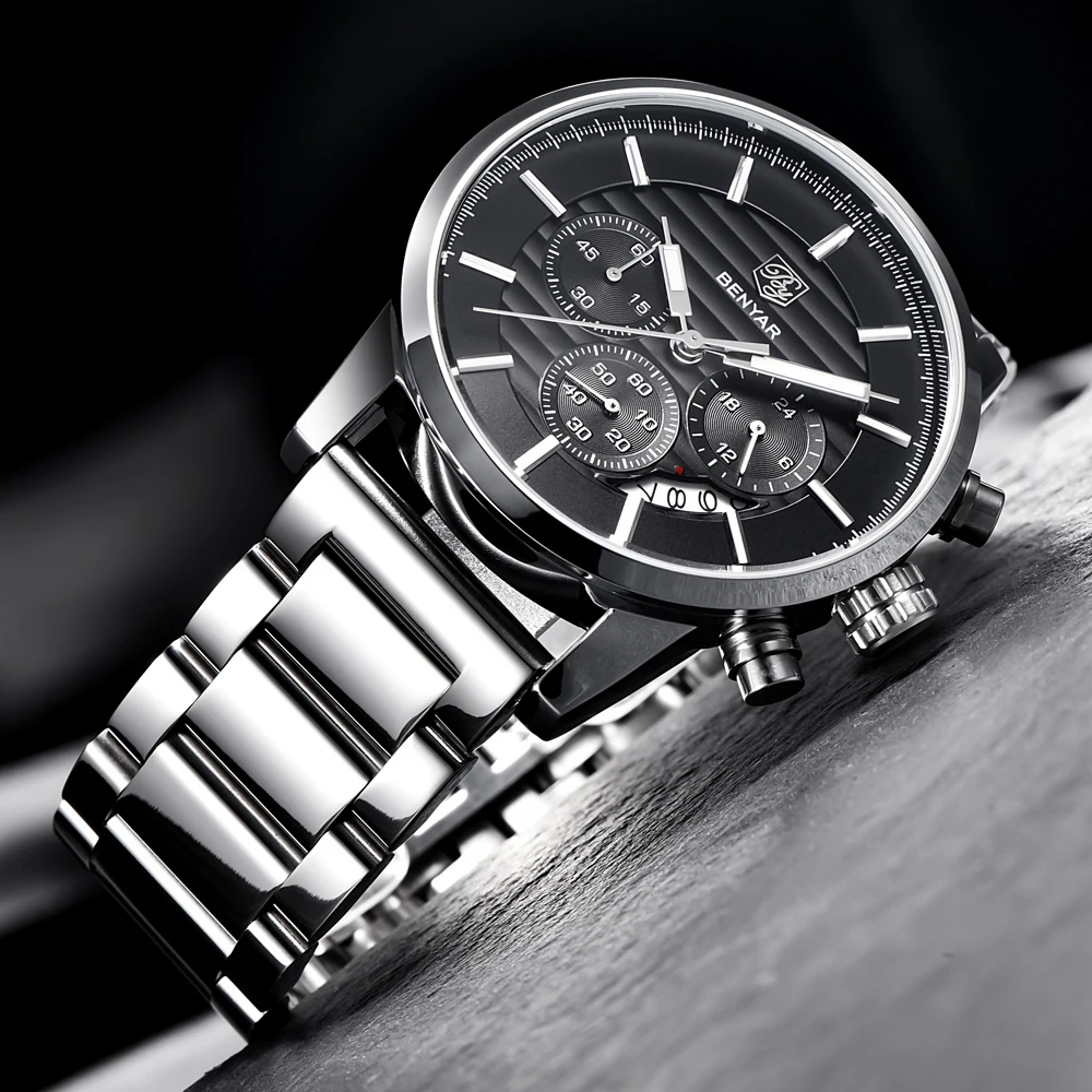 

Reloj Hombre 2017 BENYAR Fashion Chronograph Sport Mens Watches Top Brand Luxury Military Quartz Watch Clock Relogio Masculino
