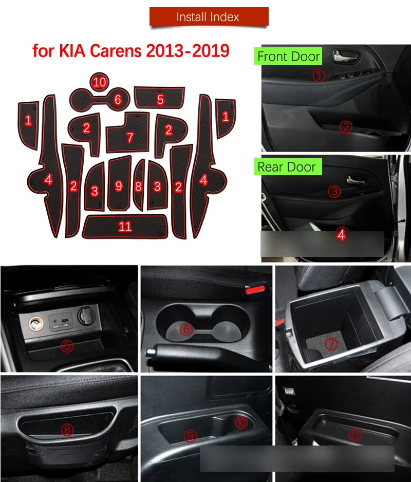 Противоскользящий коврик для телефона коврики ворот чашки KIA Carens 2013 ~ 2019 RP MK3