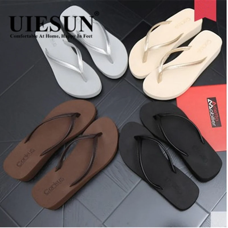 2017 Горячей Продажи Летом Пляж Вьетнамки Твердые тапочки женщин ЕВА Мягкие