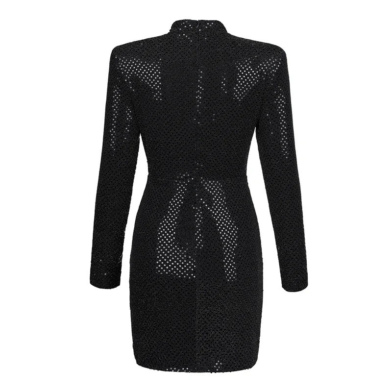 2019 женское платье с длинным рукавом блестящими пайетками Vestidos элегантное